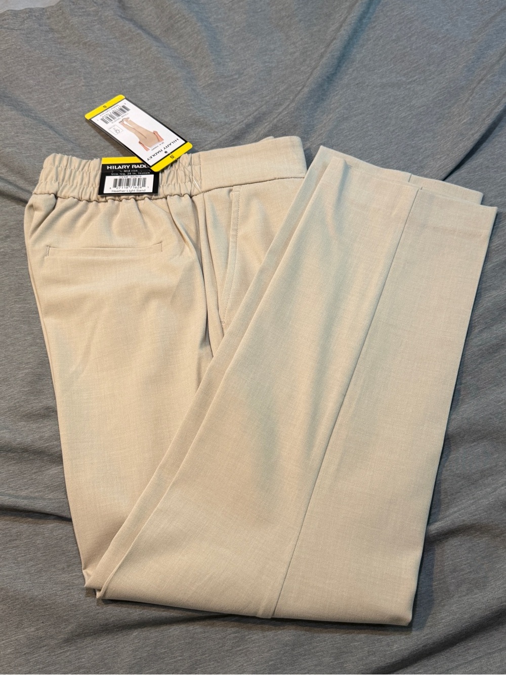 Hilary Radley Women's Beige Elastic Waist Dress Trousers